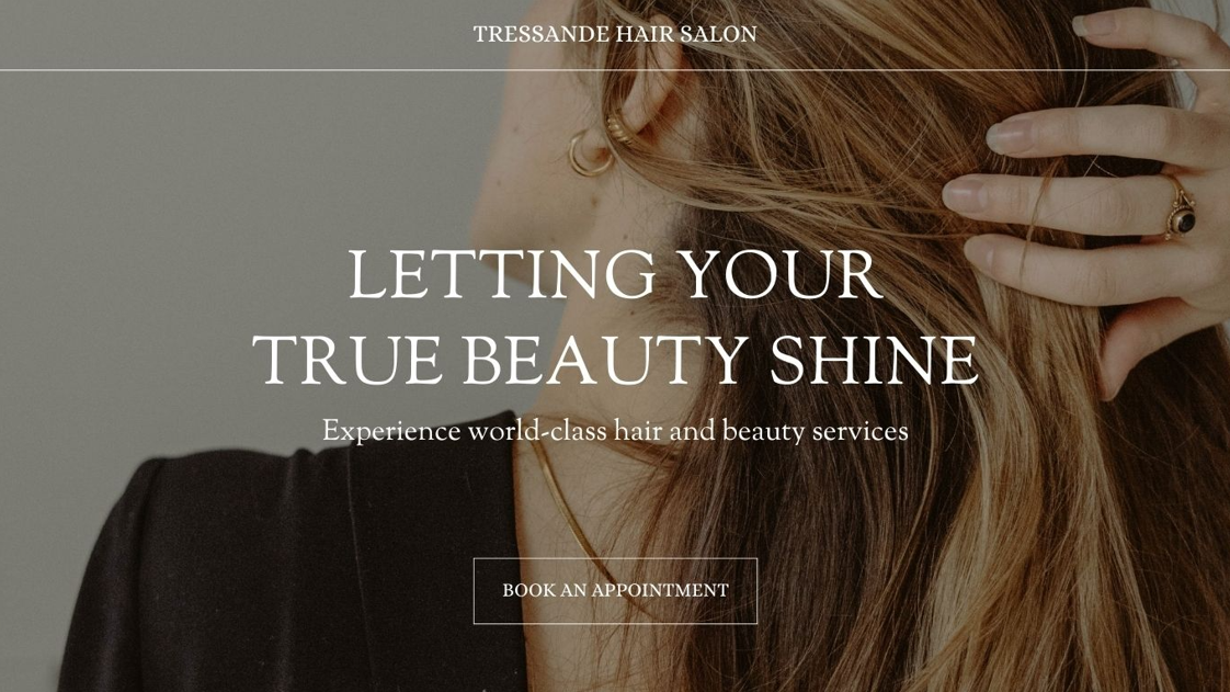 Tressande Hair Salon - Hero Section
